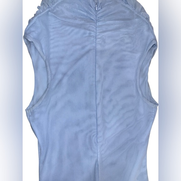 Naked Wardrobe Drapey Blue Mesh Maxi Cocktail Dress Size Medium - Picture 9 of 11